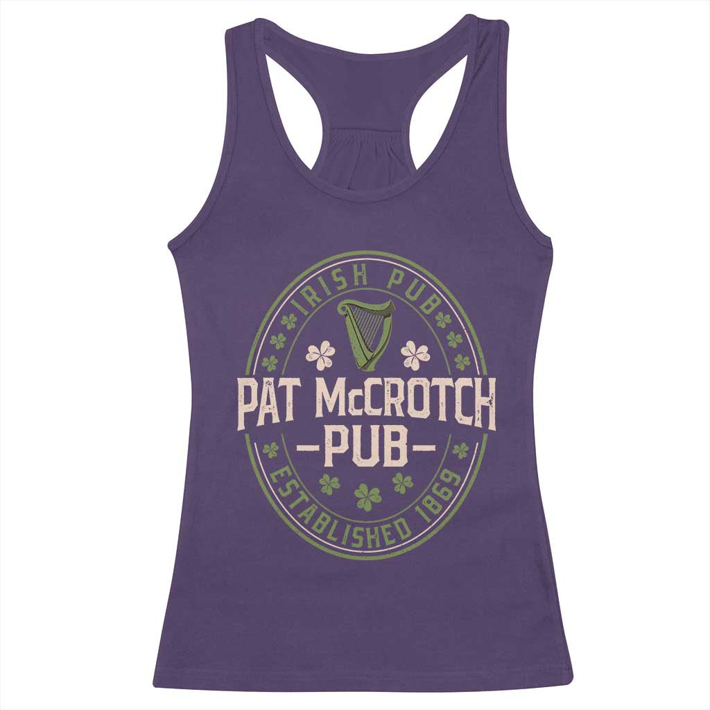 Pat McCrotch Irish Pub Racerback Tank Top St Patricks Day Dirty Adult Drinking
