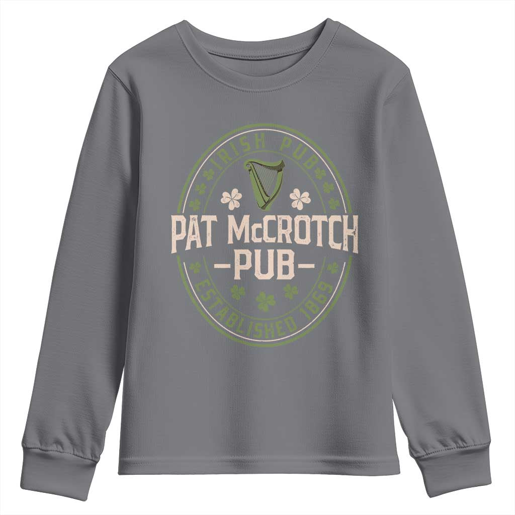 Pat McCrotch Irish Pub Youth Sweatshirt St Patricks Day Dirty Adult Drinking