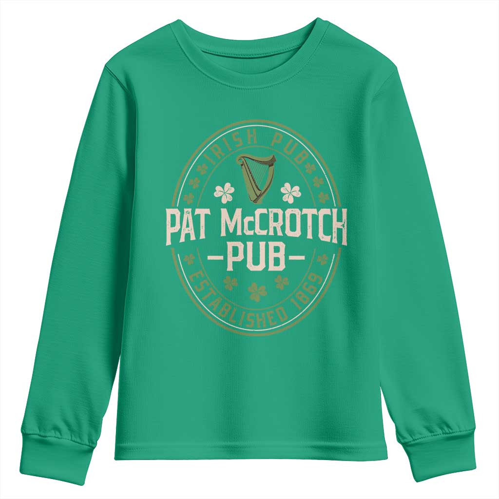 Pat McCrotch Irish Pub Youth Sweatshirt St Patricks Day Dirty Adult Drinking