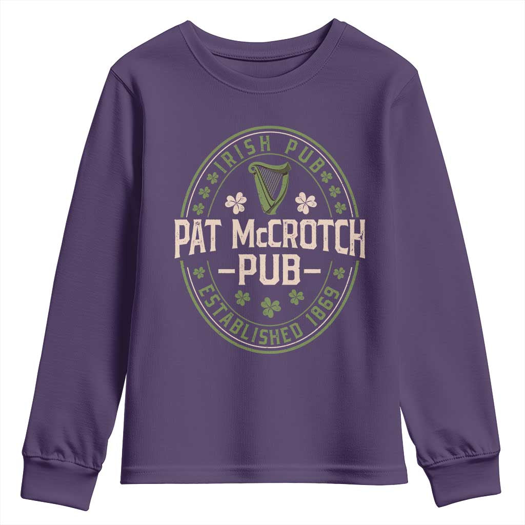 Pat McCrotch Irish Pub Youth Sweatshirt St Patricks Day Dirty Adult Drinking