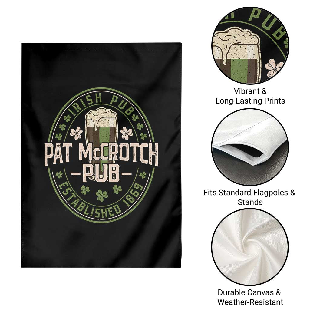 Funny Pat McCrotch Irish Pub Garden Flag St Patricks Day Adult Humor Party Drinking