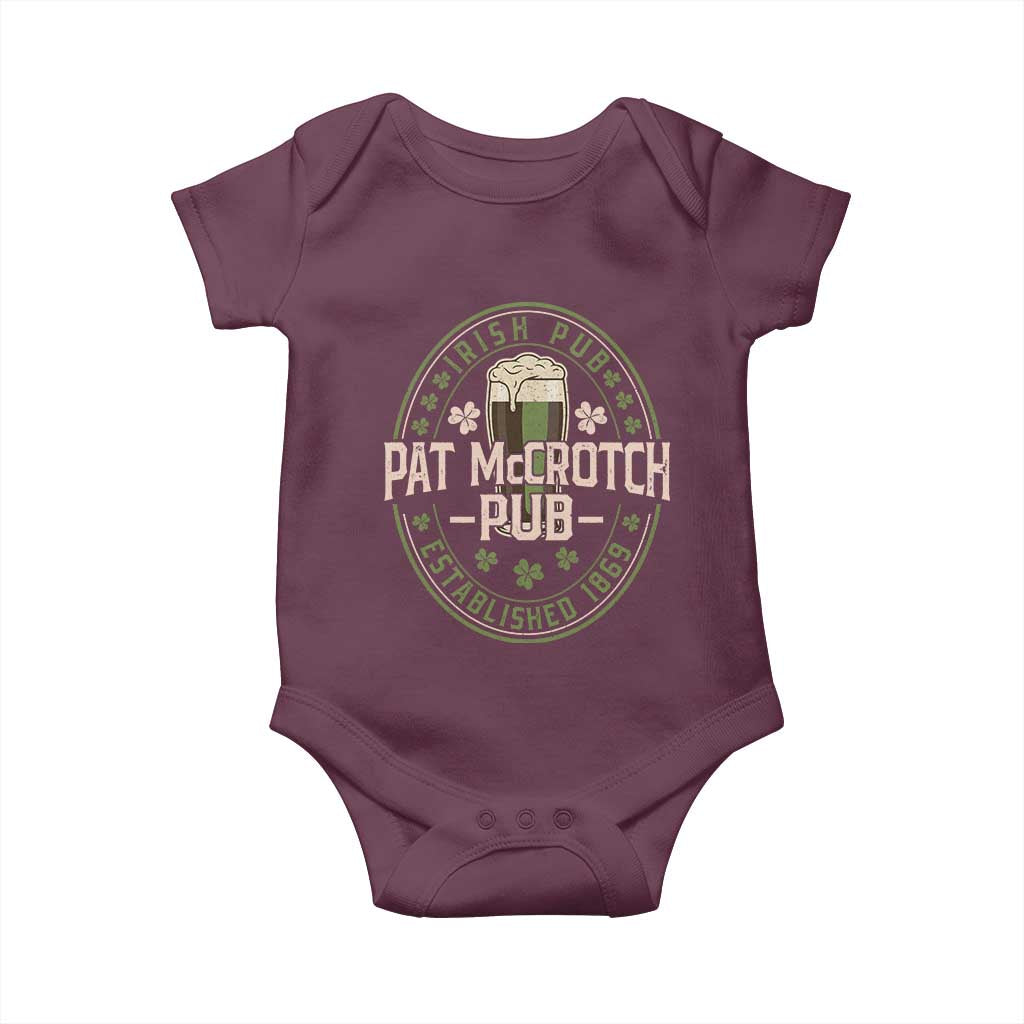 Funny Pat McCrotch Irish Pub Baby Onesie St Patricks Day Adult Humor Party Drinking