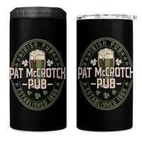 Funny Pat McCrotch Irish Pub 4 in 1 Can Cooler Tumbler St Patricks Day Adult Humor Party Drinking