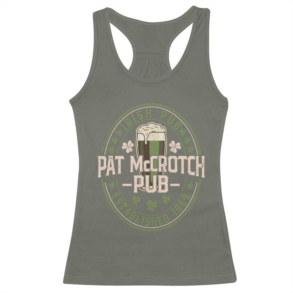 Funny Pat McCrotch Irish Pub Racerback Tank Top St Patricks Day Adult Humor Party Drinking