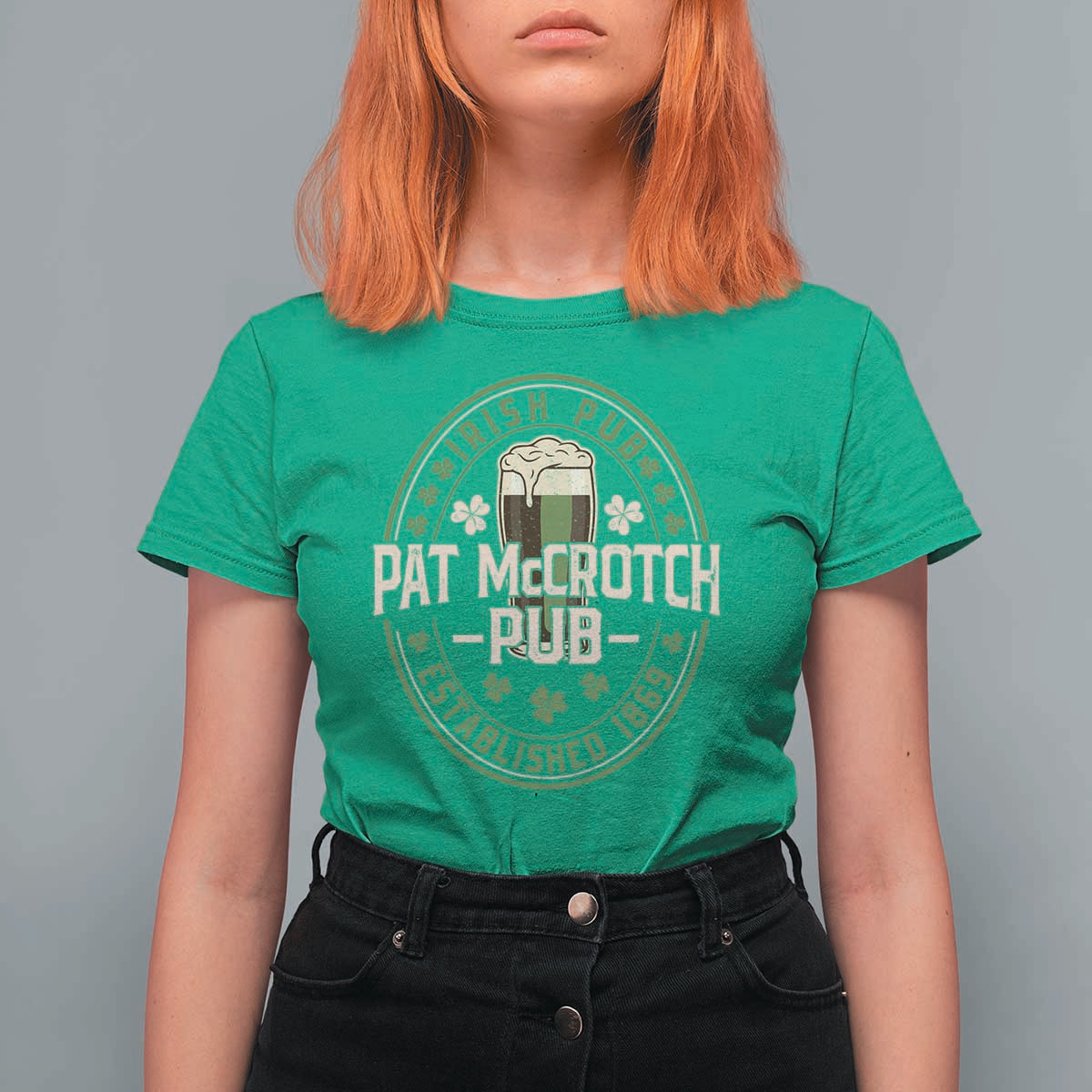 Funny Pat McCrotch Irish Pub T Shirt For Women St Patricks Day Adult Humor Party Drinking