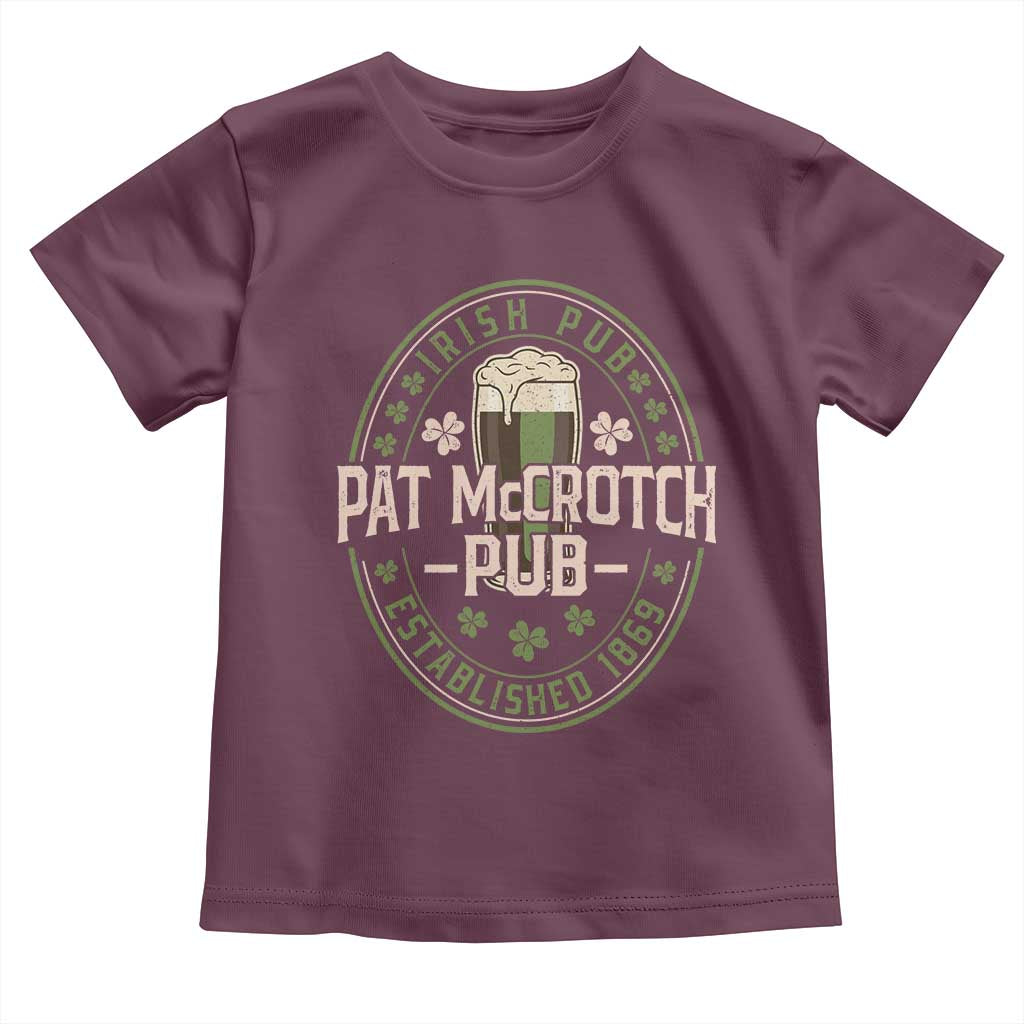 Funny Pat McCrotch Irish Pub Toddler T Shirt St Patricks Day Adult Humor Party Drinking