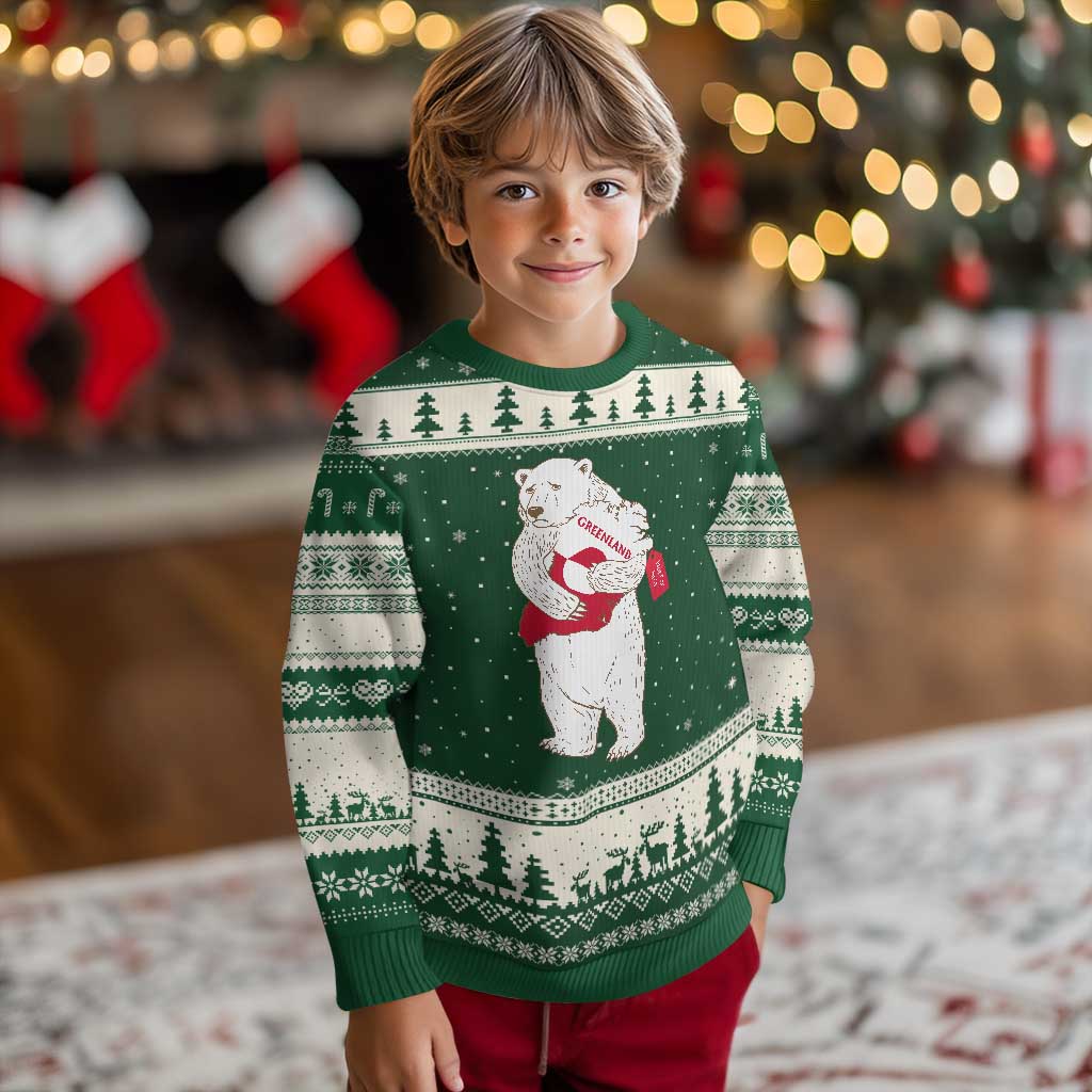 Greenland Is Not For Sale Ugly Christmas Sweater Greenland Bear Hug