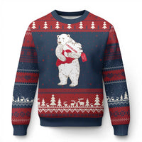 Greenland Is Not For Sale Ugly Christmas Sweater Greenland Bear Hug