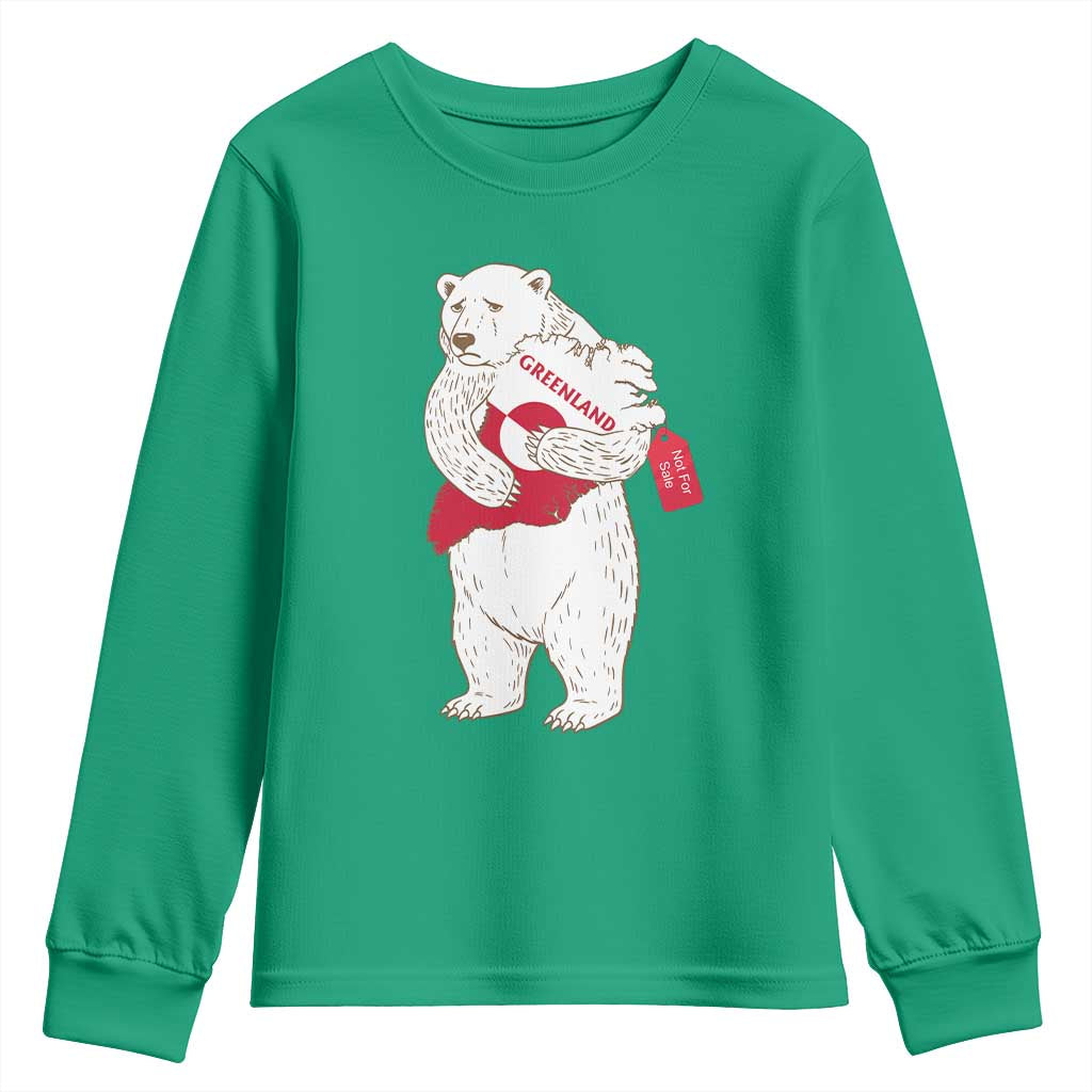 Greenland Is Not For Sale Youth Sweatshirt Greenland Bear Hug