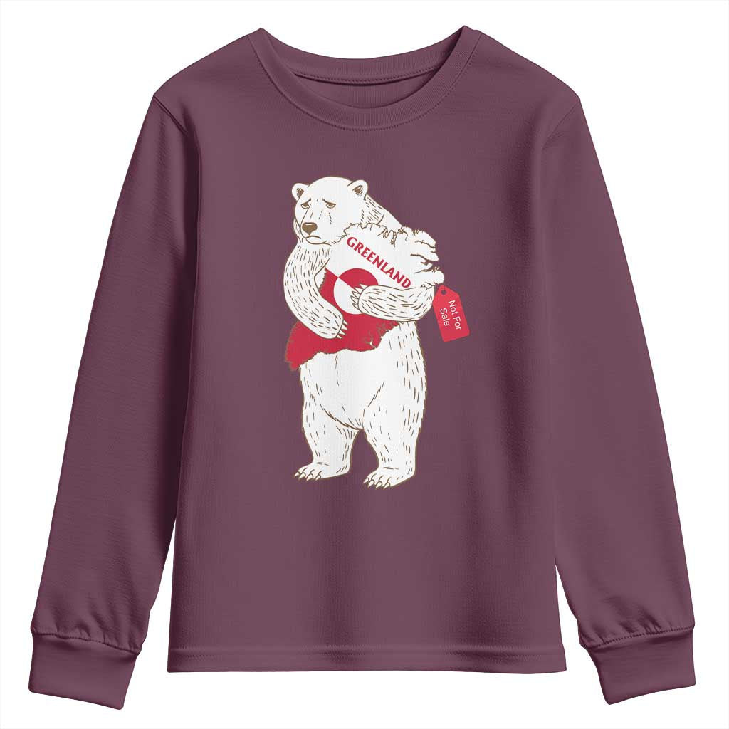 Greenland Is Not For Sale Youth Sweatshirt Greenland Bear Hug
