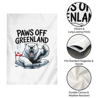 Paws Off Greenland Garden Flag Resist Polar Bear Political Satire