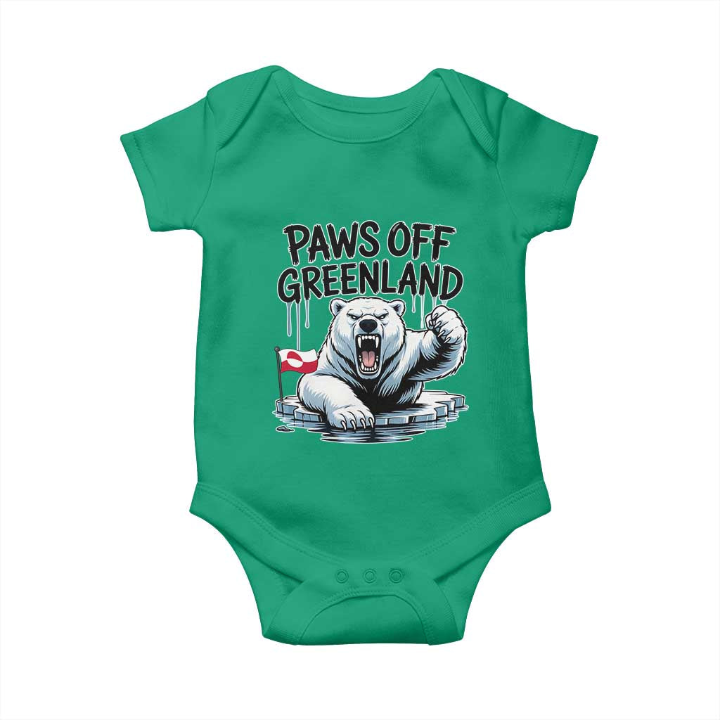 Paws Off Greenland Baby Onesie Resist Polar Bear Political Satire