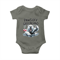 Paws Off Greenland Baby Onesie Resist Polar Bear Political Satire