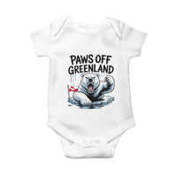 Paws Off Greenland Baby Onesie Resist Polar Bear Political Satire