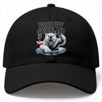 Paws Off Greenland Baseball Cap Resist Polar Bear Political Satire