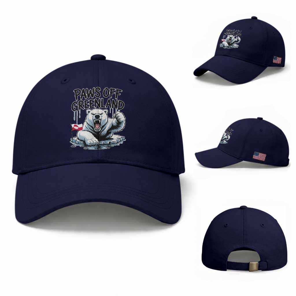 Paws Off Greenland Baseball Cap Resist Polar Bear Political Satire