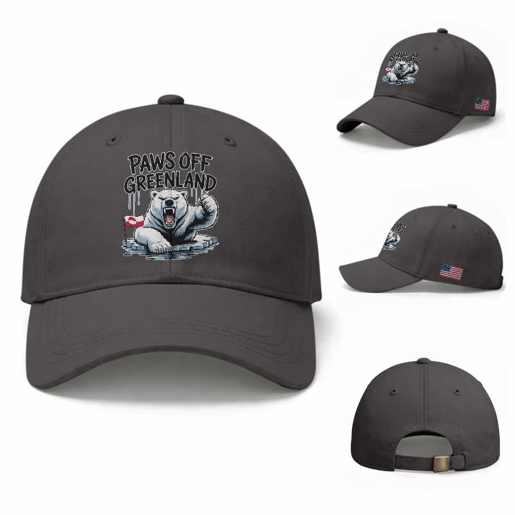 Paws Off Greenland Baseball Cap Resist Polar Bear Political Satire