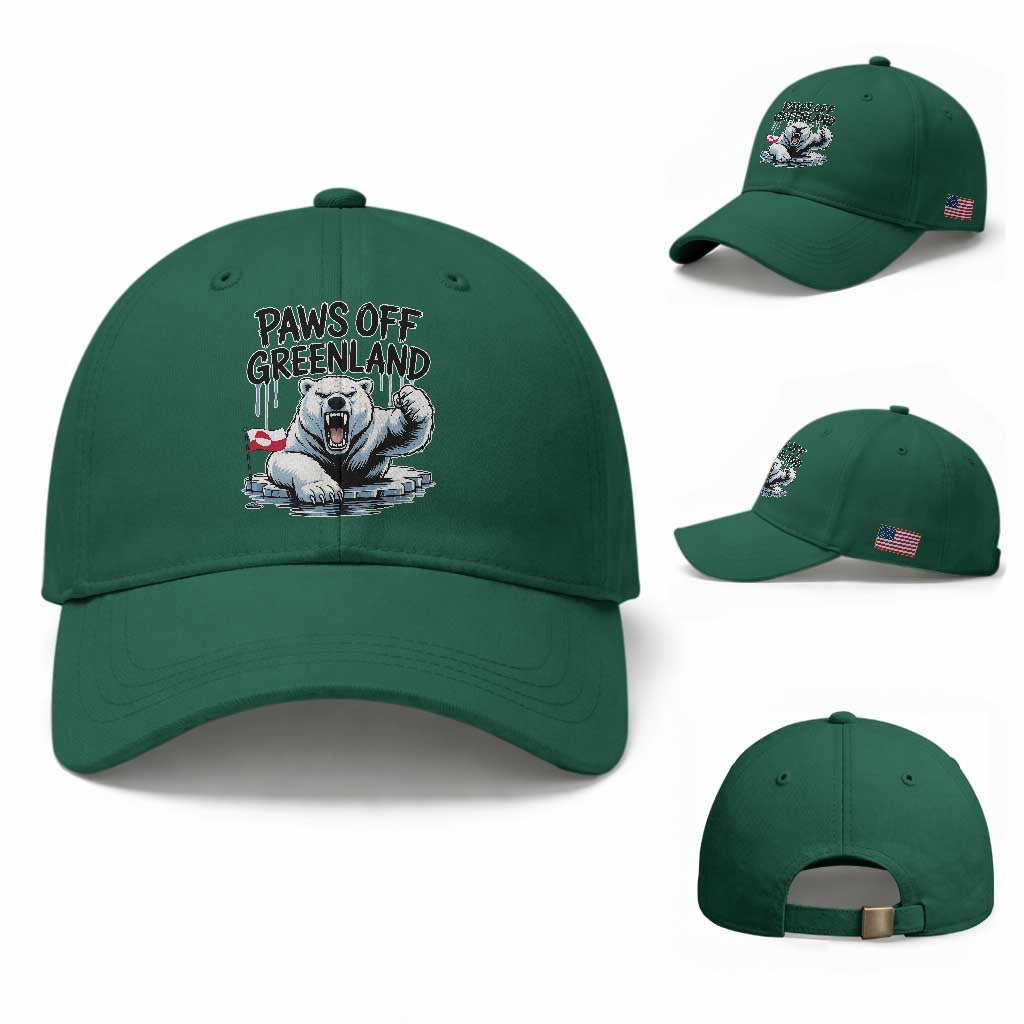 Paws Off Greenland Baseball Cap Resist Polar Bear Political Satire