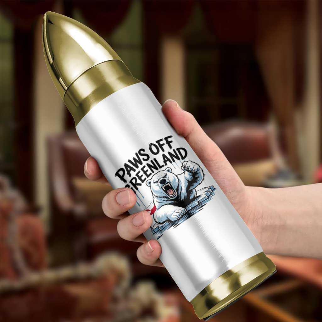 Paws Off Greenland Bullet Tumbler Resist Polar Bear Political Satire