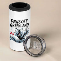 Paws Off Greenland 4 in 1 Can Cooler Tumbler Resist Polar Bear Political Satire