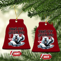 Paws Off Greenland Ceramic Ornament Resist Polar Bear Political Satire