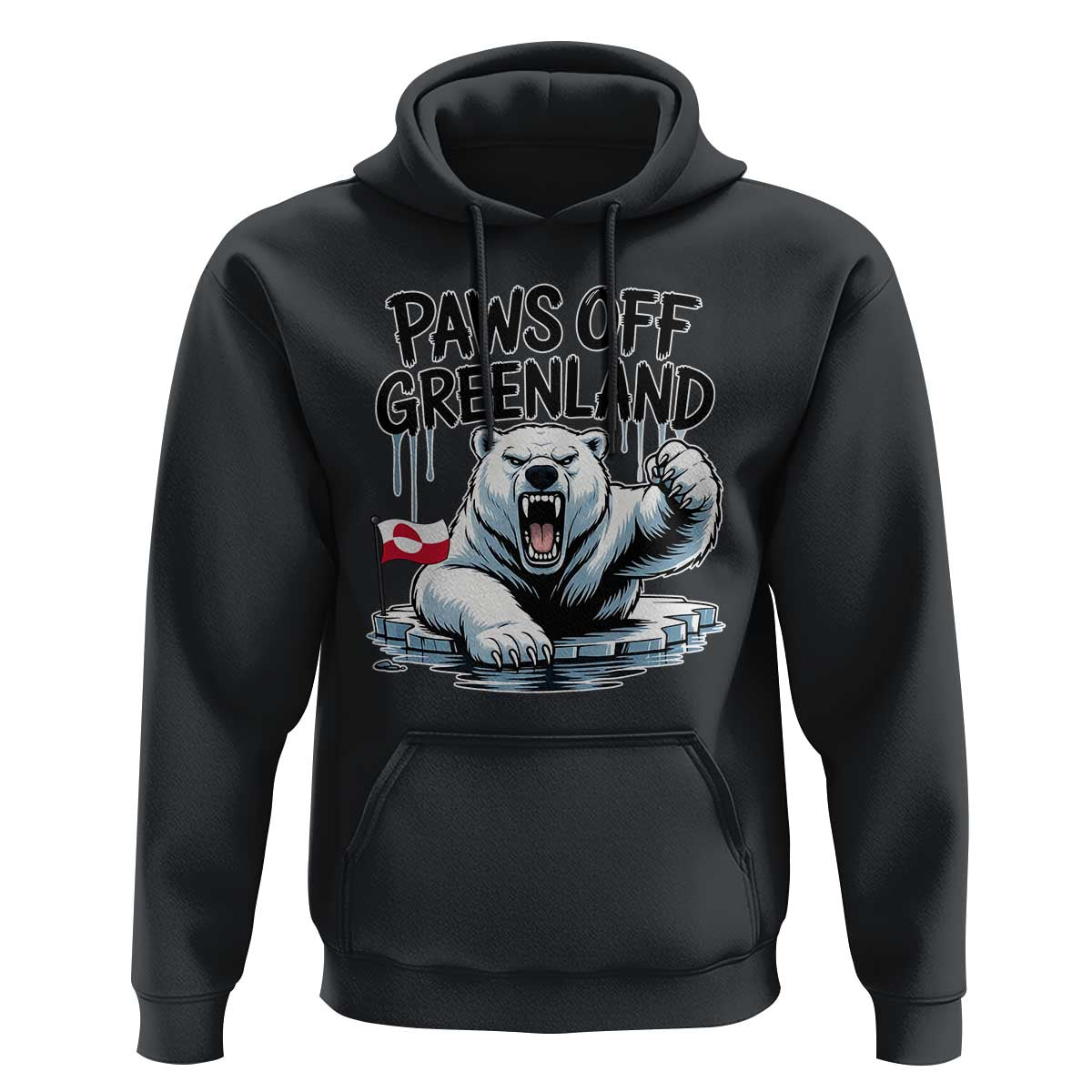 Paws Off Greenland Hoodie Resist Polar Bear Political Satire
