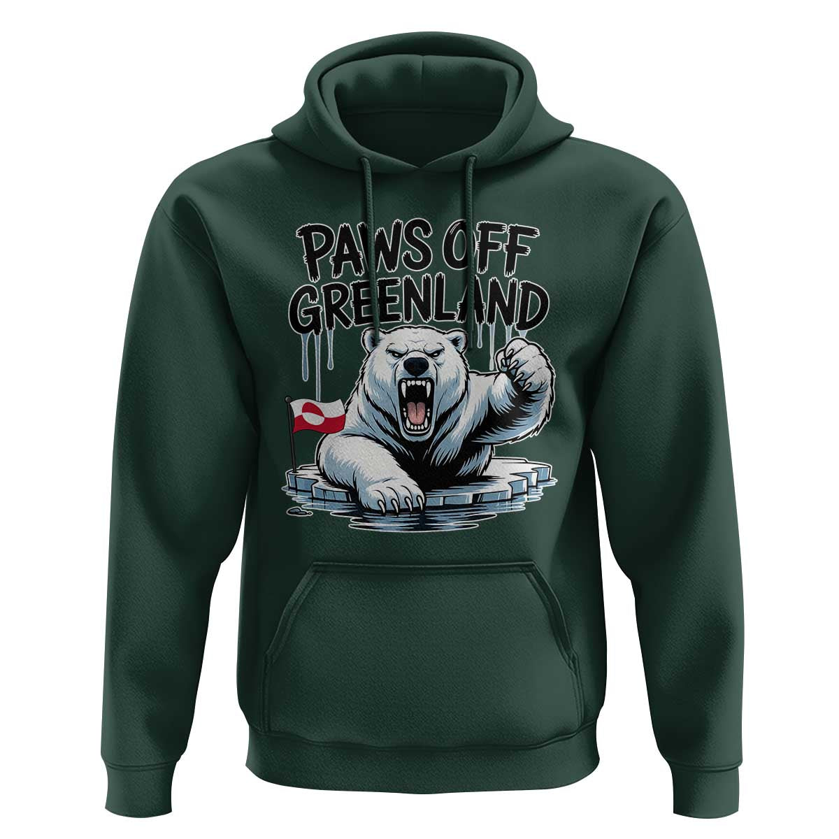 Paws Off Greenland Hoodie Resist Polar Bear Political Satire