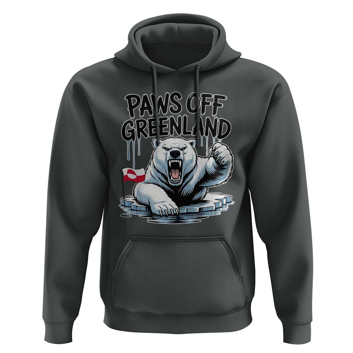 Paws Off Greenland Hoodie Resist Polar Bear Political Satire