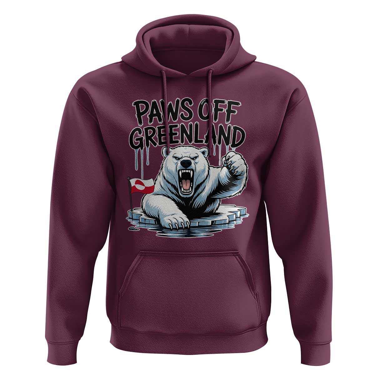 Paws Off Greenland Hoodie Resist Polar Bear Political Satire