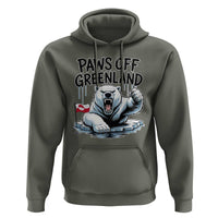 Paws Off Greenland Hoodie Resist Polar Bear Political Satire