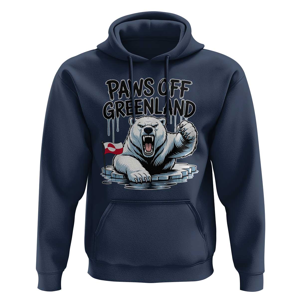 Paws Off Greenland Hoodie Resist Polar Bear Political Satire