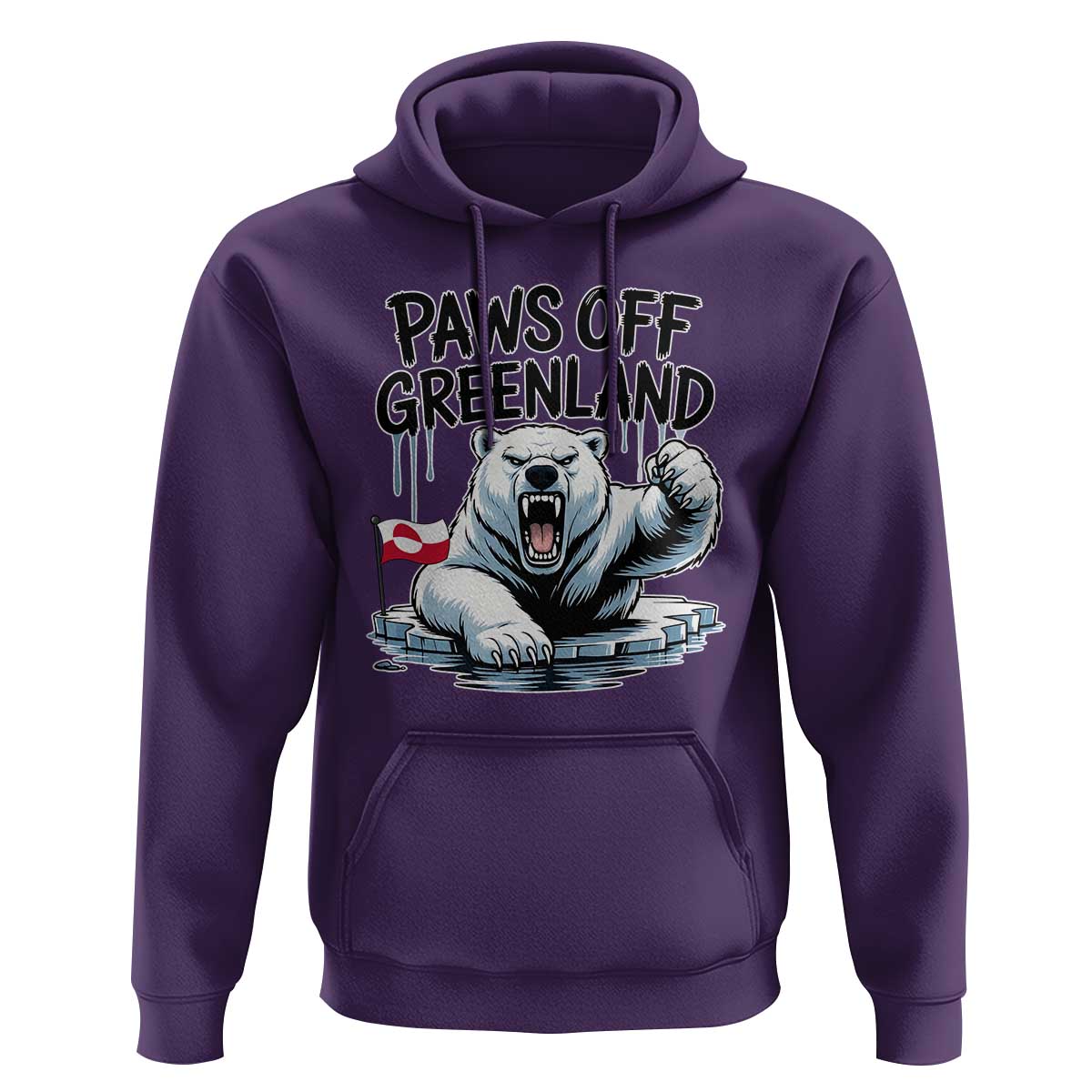 Paws Off Greenland Hoodie Resist Polar Bear Political Satire