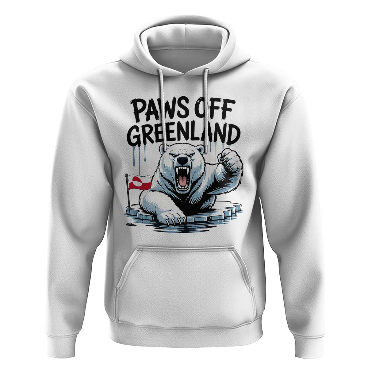 Paws Off Greenland Hoodie Resist Polar Bear Political Satire
