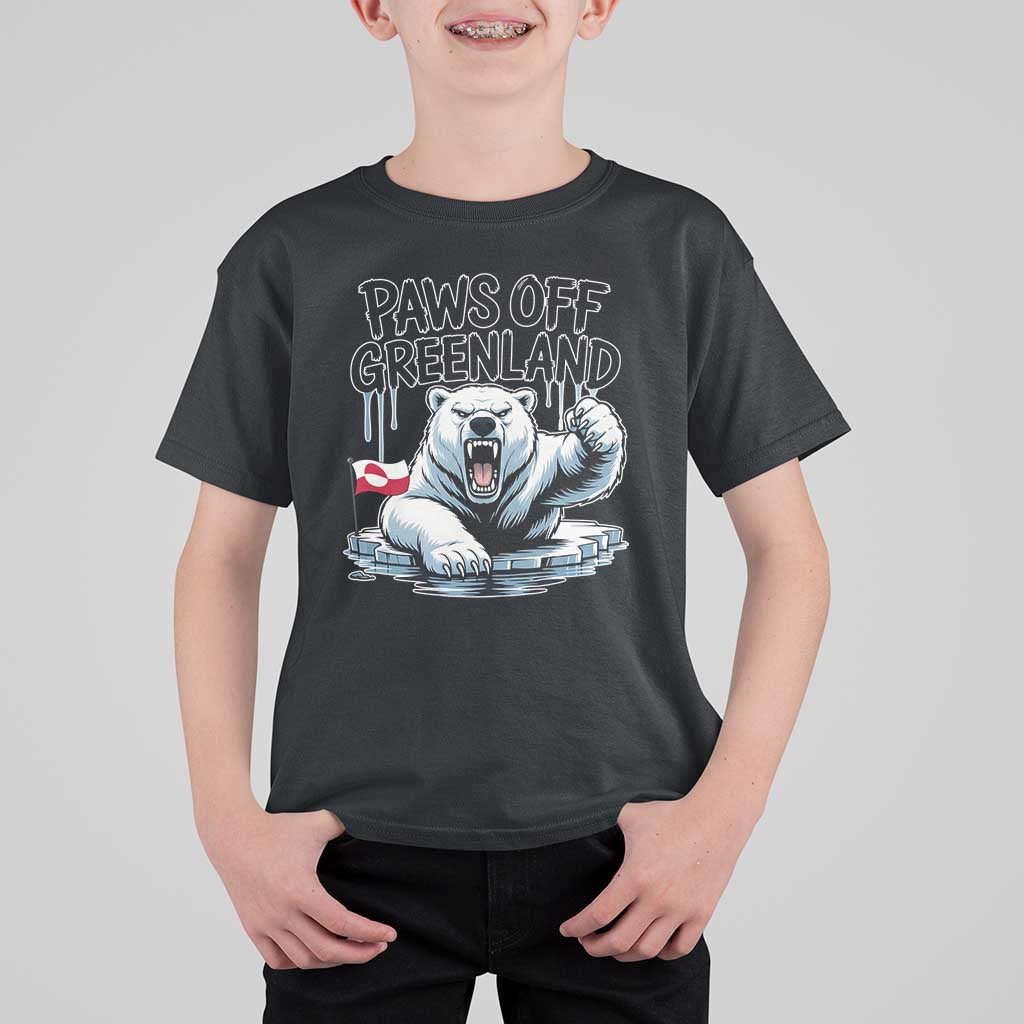 Paws Off Greenland T Shirt For Kid Resist Polar Bear Political Satire