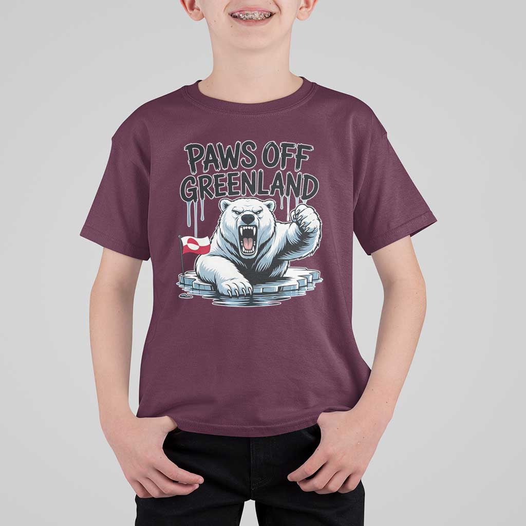 Paws Off Greenland T Shirt For Kid Resist Polar Bear Political Satire