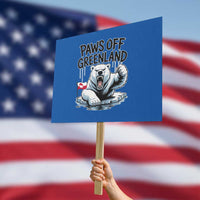 Paws Off Greenland Protest Sign Resist Polar Bear Political Satire