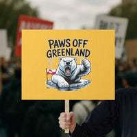 Paws Off Greenland Protest Sign Resist Polar Bear Political Satire
