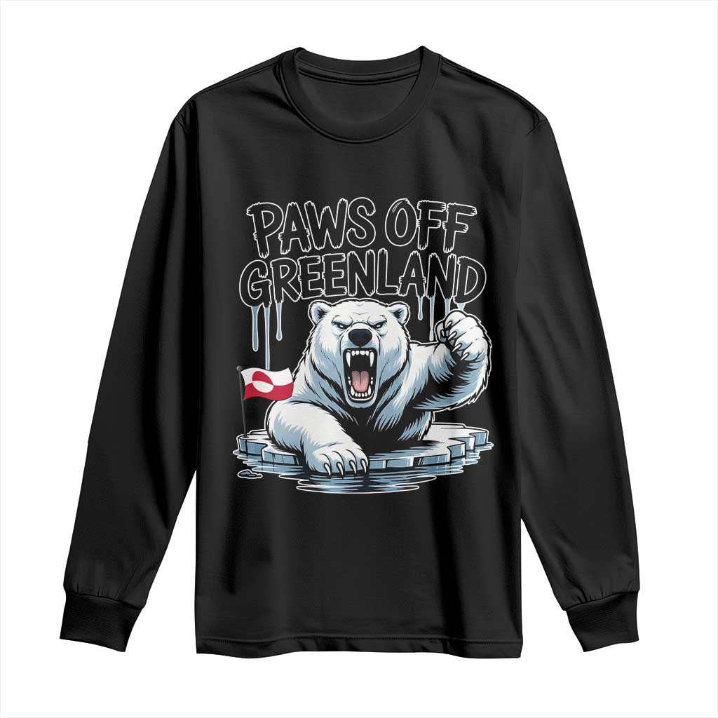 Paws Off Greenland Long Sleeve Shirt Resist Polar Bear Political Satire