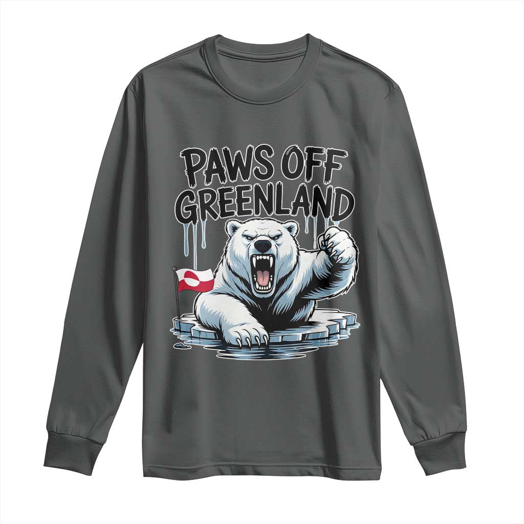 Paws Off Greenland Long Sleeve Shirt Resist Polar Bear Political Satire