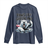 Paws Off Greenland Long Sleeve Shirt Resist Polar Bear Political Satire