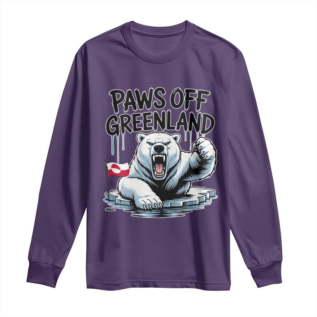 Paws Off Greenland Long Sleeve Shirt Resist Polar Bear Political Satire