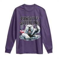 Paws Off Greenland Long Sleeve Shirt Resist Polar Bear Political Satire