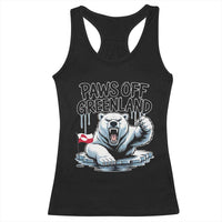 Paws Off Greenland Racerback Tank Top Resist Polar Bear Political Satire