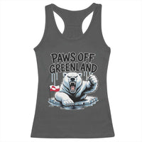 Paws Off Greenland Racerback Tank Top Resist Polar Bear Political Satire