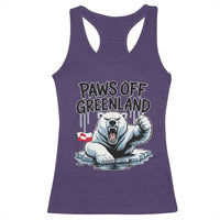 Paws Off Greenland Racerback Tank Top Resist Polar Bear Political Satire