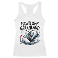 Paws Off Greenland Racerback Tank Top Resist Polar Bear Political Satire