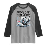 Paws Off Greenland Raglan Shirt Resist Polar Bear Political Satire