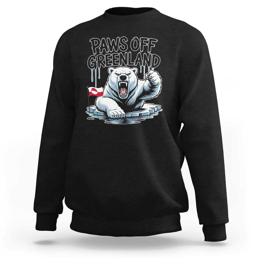 Paws Off Greenland Sweatshirt Resist Polar Bear Political Satire
