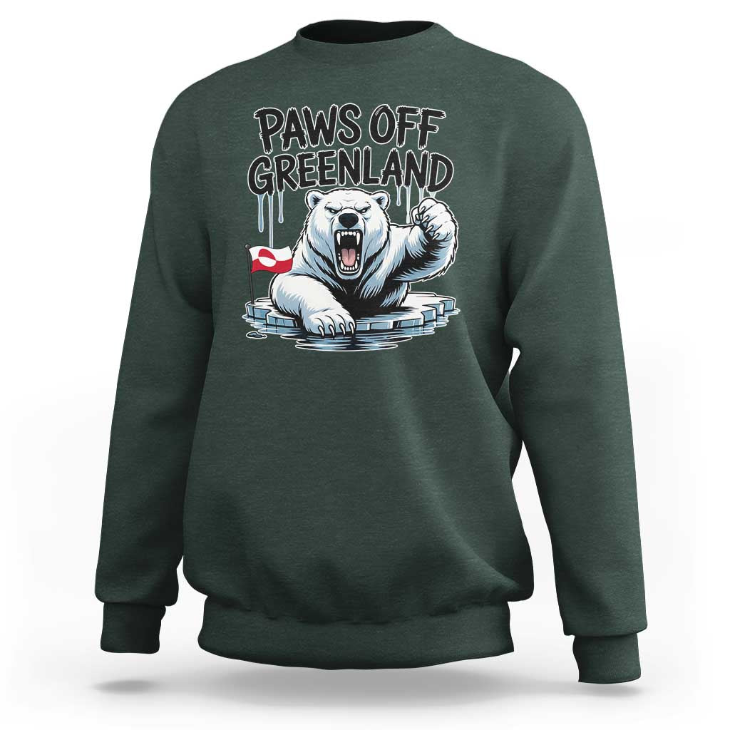 Paws Off Greenland Sweatshirt Resist Polar Bear Political Satire
