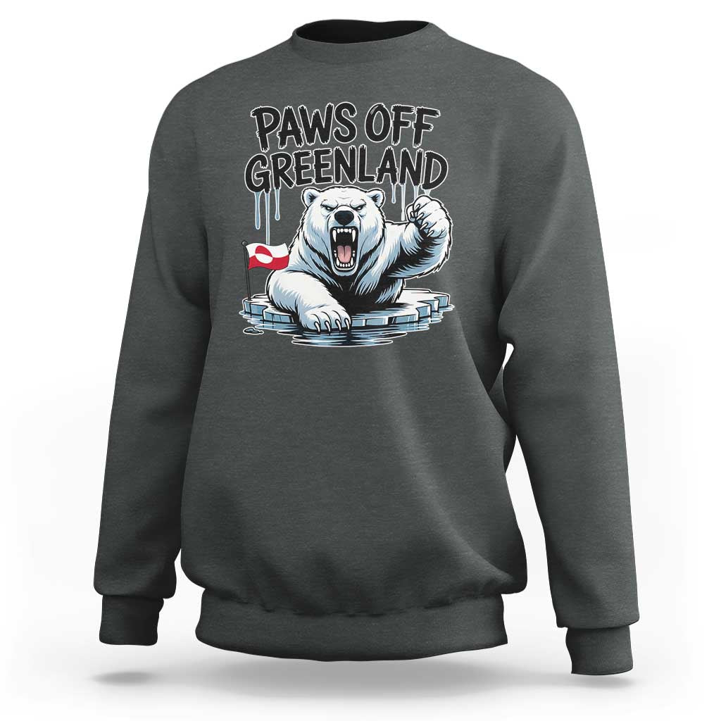 Paws Off Greenland Sweatshirt Resist Polar Bear Political Satire